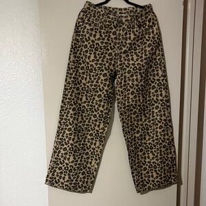 SHEIN Animal Print Flare Jeans